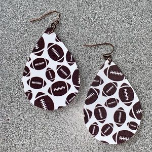 Friday Night Lights faux leather football earrings